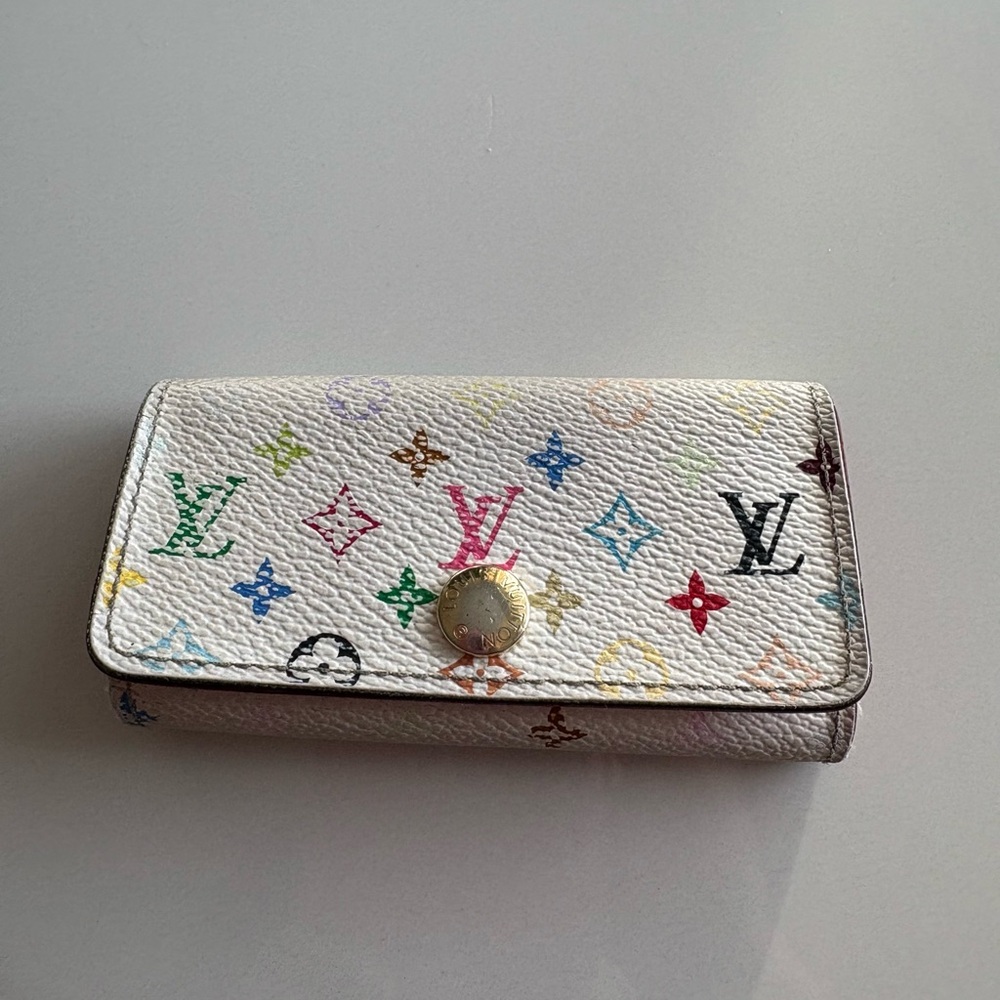 AUTH Louis Vuitton Multicolor Monogram Multicles 4 Key Case white